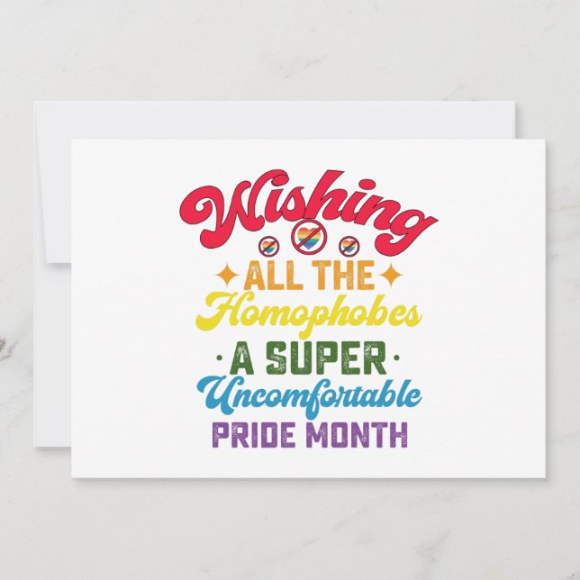 Wishing All The Homophobes A Super Pride Month Invitation (Front)