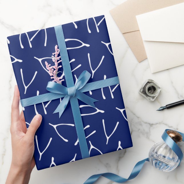 Wishing Bone Good Luck Wishbone Pattern Wrapping Paper (Gifting)
