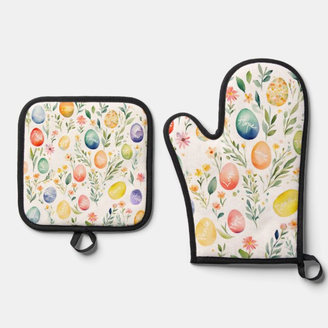 Wishing Easter Oven Mitt & Pot Holder Set (Front)