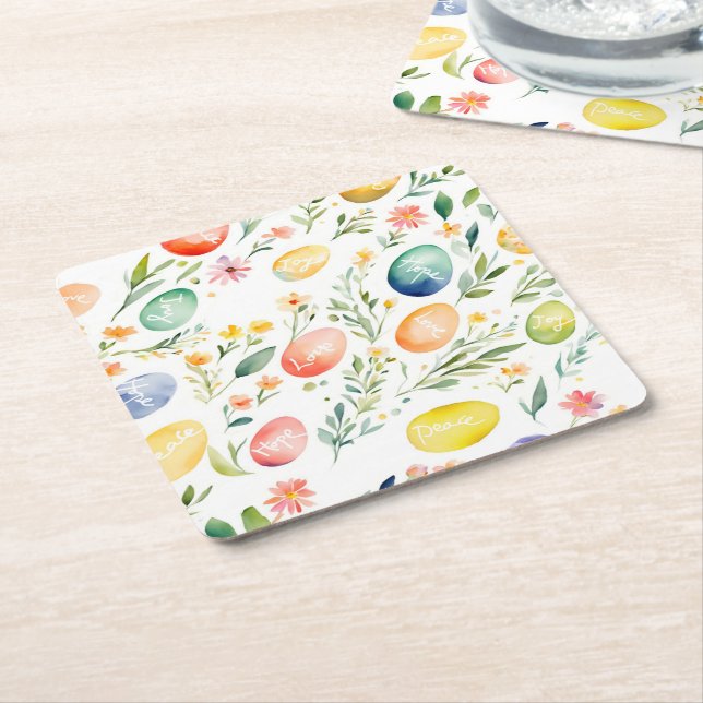 Wishing Easter Paper Coaster (Angled)