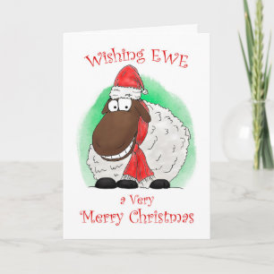 Wishing Ewe Sheep Merry Christmas Card