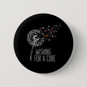 Wishing for A Multiple Sclerosis Warrior Orange 6 Cm Round Badge