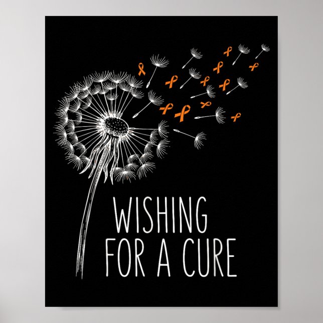 Wishing for A Multiple Sclerosis Warrior Orange Poster (Front)