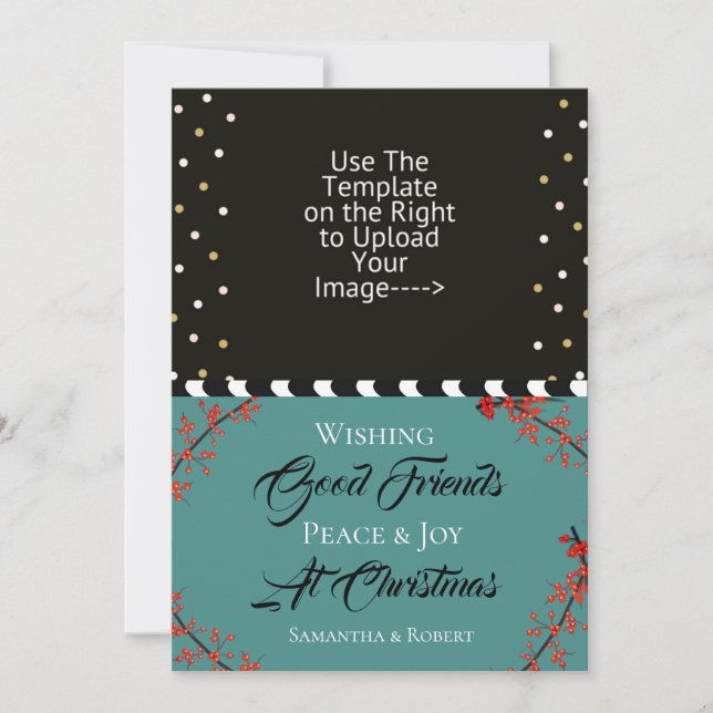 Wishing Good Friends Peace & Joy at Christmas - Holiday Card (Front)