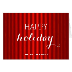 Wishing Happy Holiday Red Black Stripes