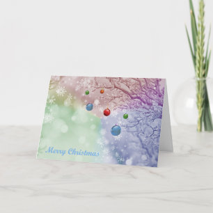 Wishing Happy Holiday Snow Balls Decor Christmas Card