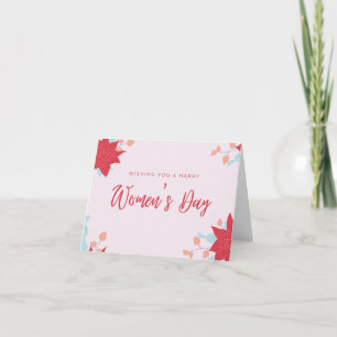 Wishing happy women's day pink card