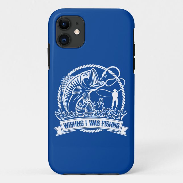 Wishing I Was Fishing Case-Mate iPhone Case (Back)