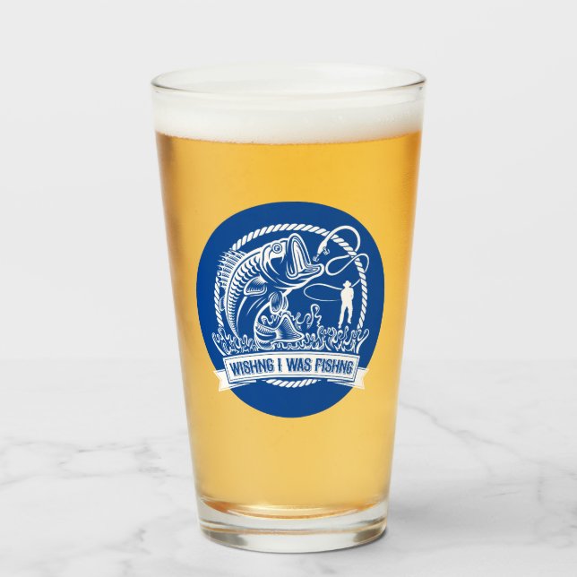 Wishing I Was Fishing Glass (Front Filled)