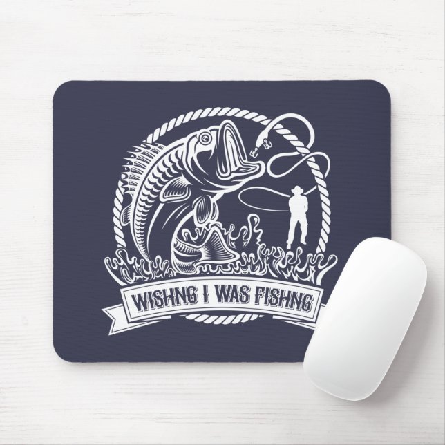 Wishing I Was Fishing Mouse Pad (With Mouse)
