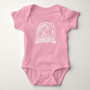 Wishing I Was Fishing, White illustration Baby Bodysuit