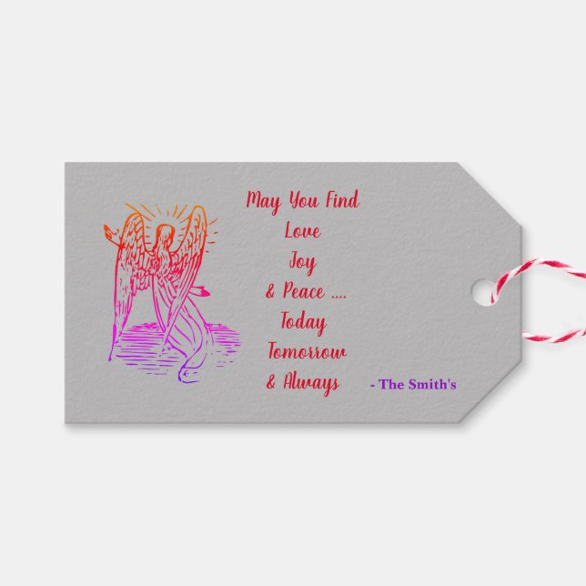 Wishing Love Joy Peace  Gift Tags (Front (Horizontal))