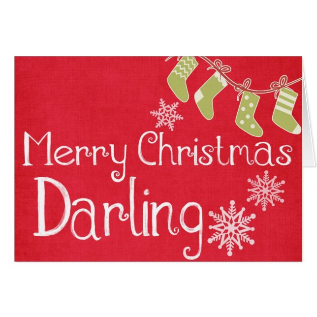 Wishing Merry Christmas Red Green Socks (Front Horizontal)