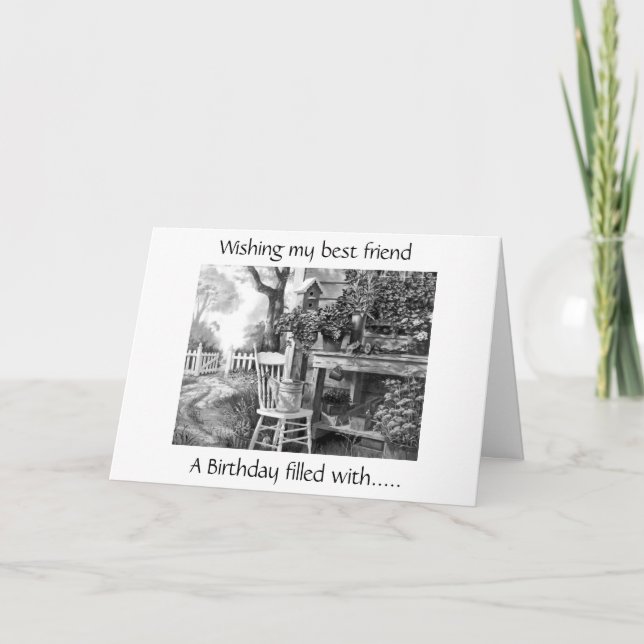 WISHING MY BEST FRIEND BIRTHDAY FILLED WITH JOY CARD (Front)