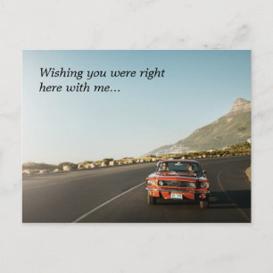 Wishing right here mustang sunset drive route 66 postcard