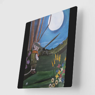 Wishing Upon The Moon Painting by Alfred Fox Square Wall Clock