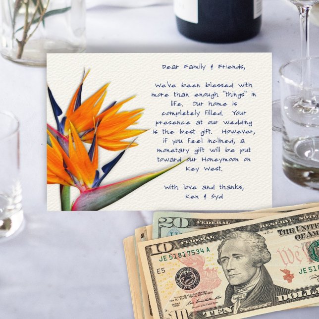 Wishing Well Bird of Paradise Wedding Enclosure Card (Creator Uploaded)