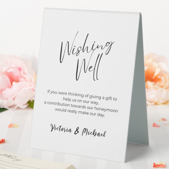 Wishing Well Black & White Personalised Wedding (In SItu (Wedding))