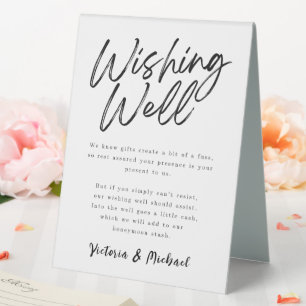 Wishing Well Black & White Script Wedding
