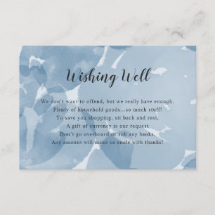 Wishing Well Bridal Shower   blue watercolor Invitation