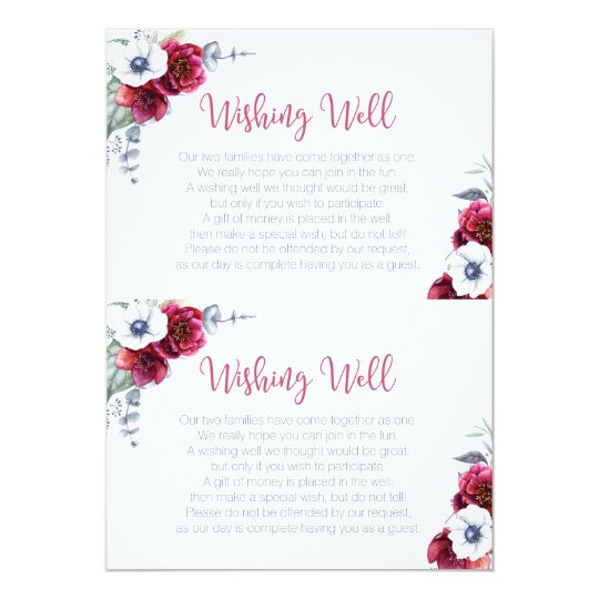 Wishing Well Bridal Shower insert card