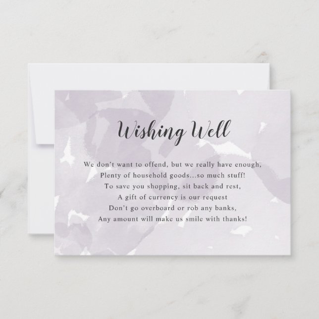 Wishing Well Bridal Shower | lavender watercolor Invitation (Front)