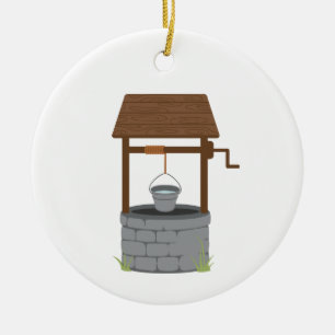 Wishing Well Ceramic Ornament