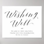 Wishing Well Elegant Calligraphy Wedding Sign<br><div class="desc">Elegant Calligraphy Script Wedding Sign - Wishing Well (a gift of money for the bride and groom) and your personalised text. A stylish yet simple formal design in black and white or any background colour you choose. Just click the customise further link, shown under the text personalisation area on the...</div>