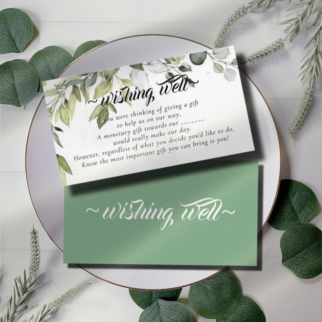 Wishing Well for Eucalyptus Theme Wedding Enclosure Card (Creator Uploaded)