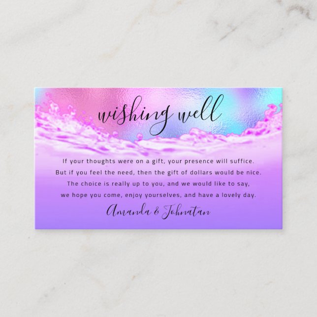 Wishing Well For Wedding Dollar Gift Money On Beac Business Card (Front)