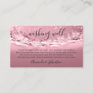 Wishing Well For Wedding Dollar Gift Money Pink Business Card