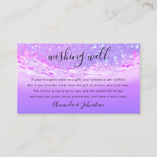 Wishing Well For Wedding Dollar Gift Money Purple Business Card