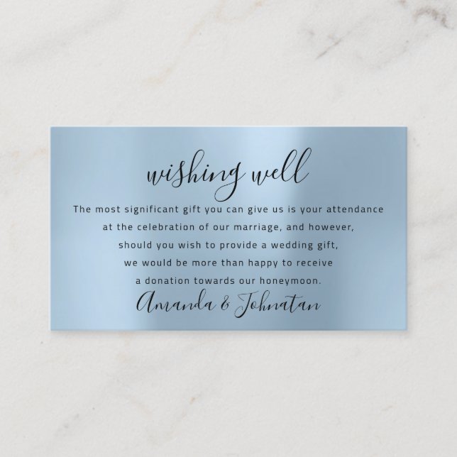 Wishing Well For Wedding Invitation Honeymoon Gift (Front)
