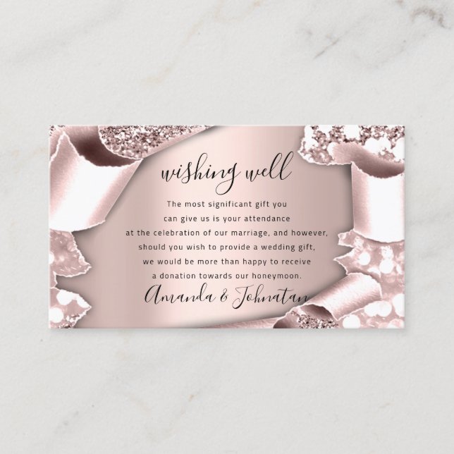 Wishing Well For Wedding Invitation Rose Framed (Front)