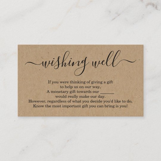 Wishing Well for Wedding Invitation - Rustic