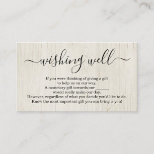 Wishing Well for Wedding Invitation - Rustic Wood