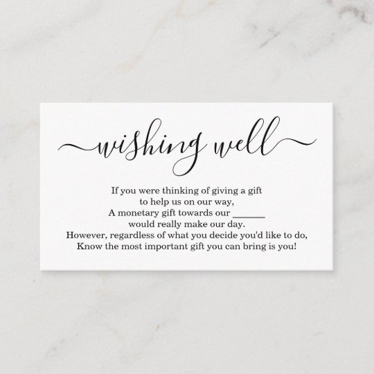 Wishing Well for Wedding Invitation Simple