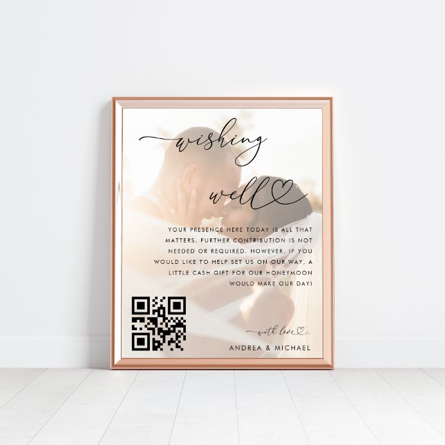 Wishing Well Honeymoon Fund QR Code Wedding Sign (Creator Uploaded)