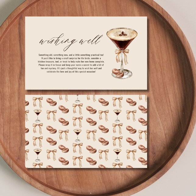Wishing Well Love is Brewing Martini Bridal Shower Enclosure Card (Creator Uploaded)