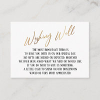 Wishing Well Modern Gold Handwriting Wedding