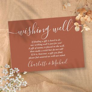 Wishing Well Signature Script Terracotta Wedding Enclosure Card