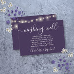 Wishing Well String Lights Purple Wedding Enclosure Card<br><div class="desc">This elegant purple wedding wishing well enclosure card can be personalised with your special message and names and pretty string lights on the reverse. Designed by Thisisnotme©</div>