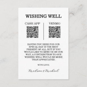 Wishing Well Wedding QR Code Enclosure Card