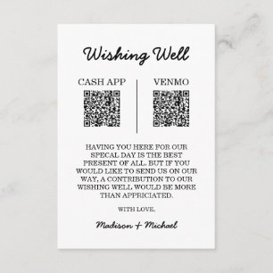 Wishing Well Wedding QR Code Enclosure Card