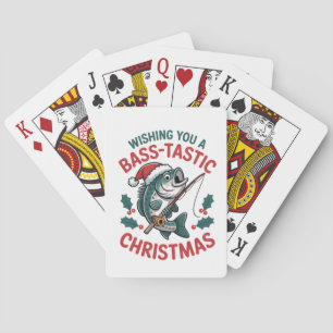 Wishing You a Bass-tastic Christmas Fishing Fisher Playing Cards