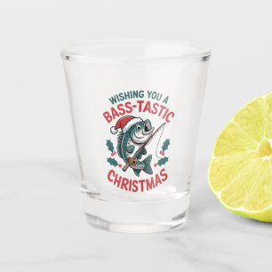Wishing You a Bass-tastic Christmas Fishing Fisher Shot Glass