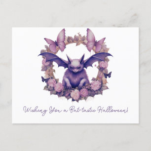 Wishing You a Bat-tastic Halloween Holiday Postcard