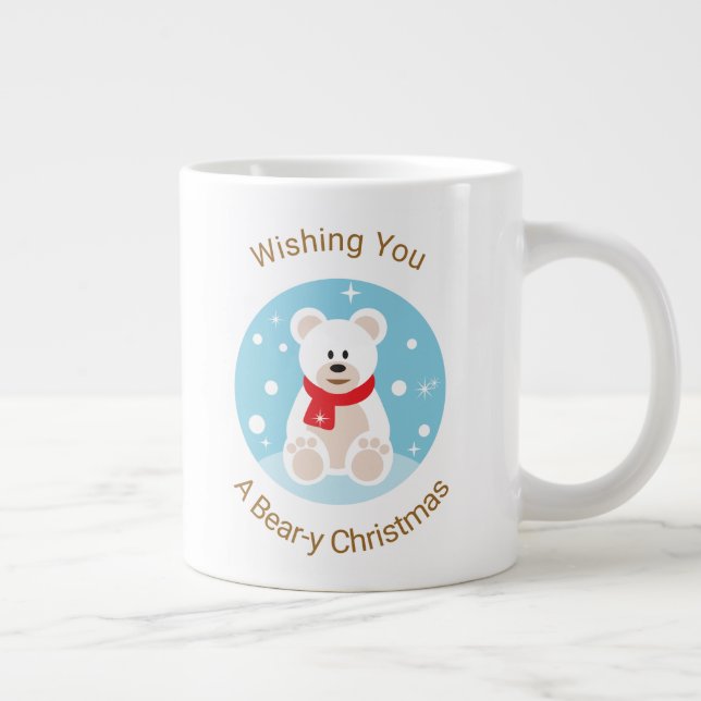 Wishing You A Bear-y Christmas Large Coffee Mug (Right)