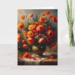Wishing you a Beautiful Birthday   Red Poppies Card