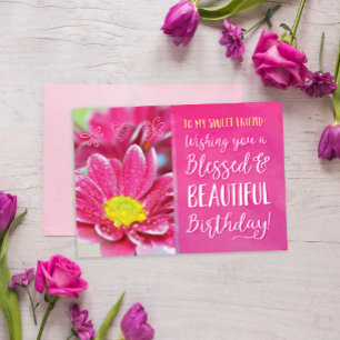 Wishing you a Blessed & Beautiful Birthday Card